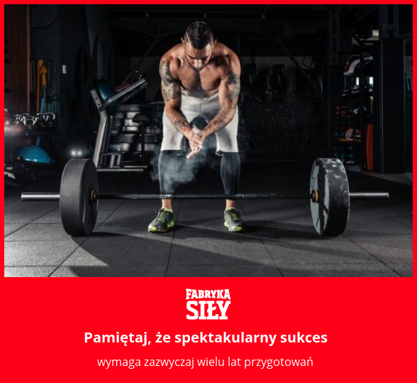 Pamiętaj, że spektakularny sukces - motywacja do treningu - Fabryka Siły