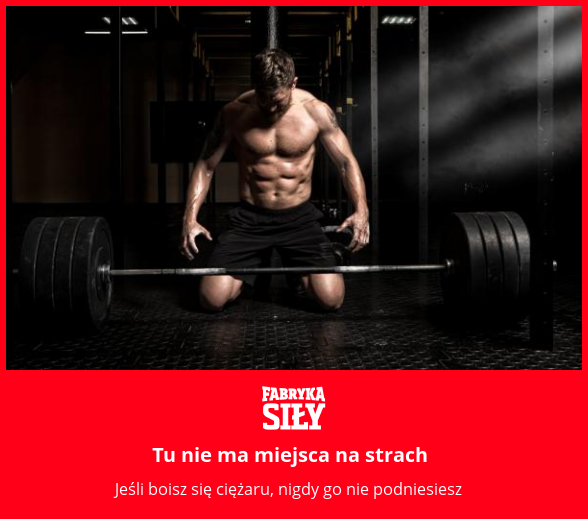 Tu nie ma miejsca na strach - motywacja do treningu - Fabryka Siły