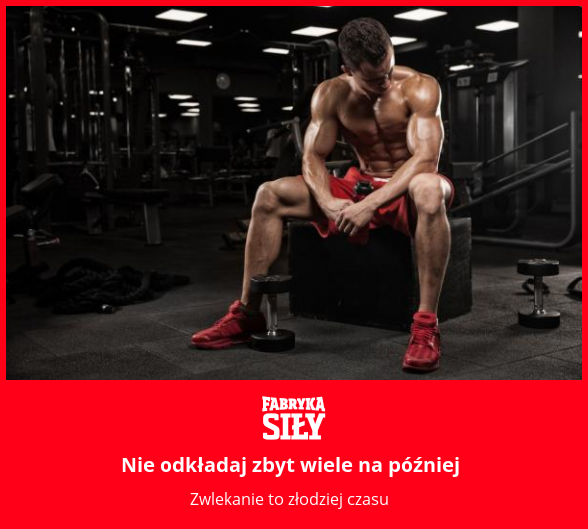 Nie odkładaj zbyt wiele na później - motywacja do treningu - Fabryka Siły
